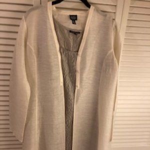 Eileen Fisher 100% silk tank sheath with gauzy cover-up